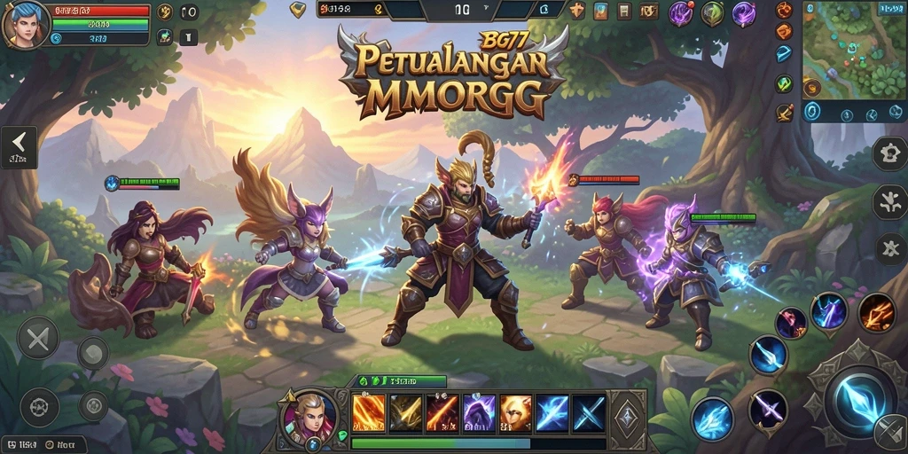 Screenshot menampilkan pertempuran epik dalam game MMORPG BIG77.