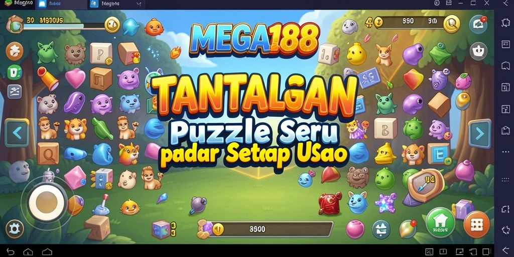 Tampilan gameplay seru dari MEGA188 dengan tantangan puzzle.