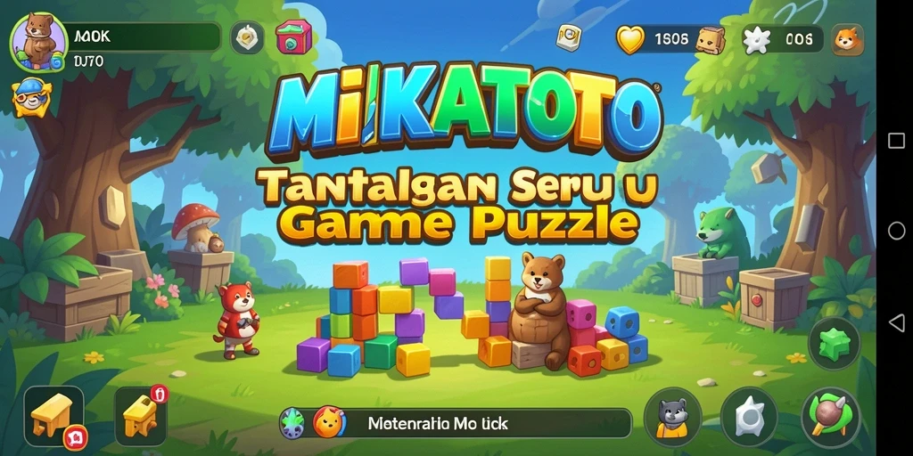 Screenshot utama MIKATOTO menampilkan gameplay seru puzzle yang menantang.