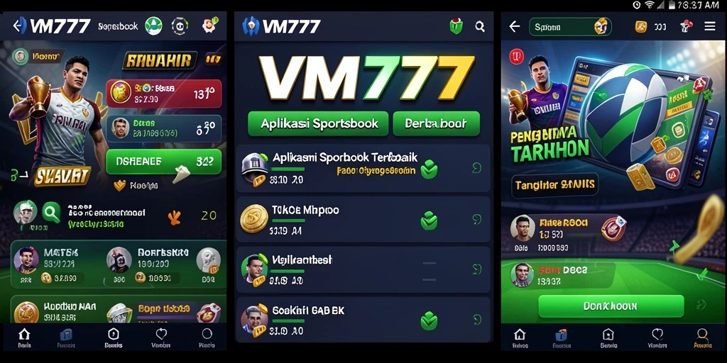 Tampilan menarik aplikasi VM777 saat melakukan taruhan olahraga.